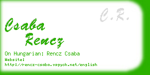 csaba rencz business card